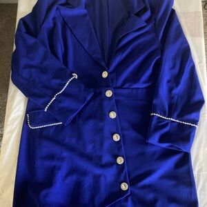Royal blue rhinestone blazer dress